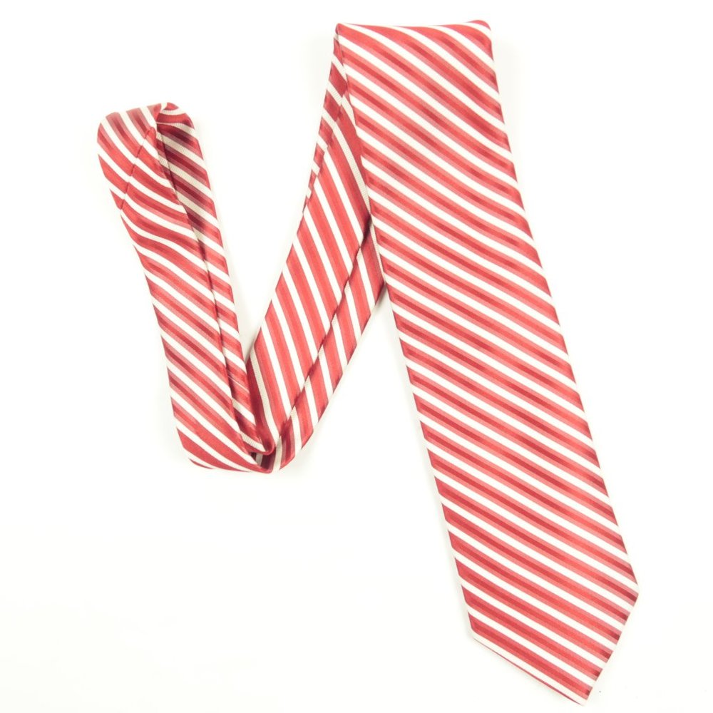 Brooks Brothers Red White Candy Repp Stripe Tie - Picture 1 of 2